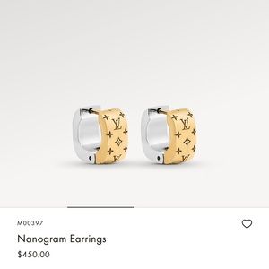 Silver and gold Louis Vuitton earrings